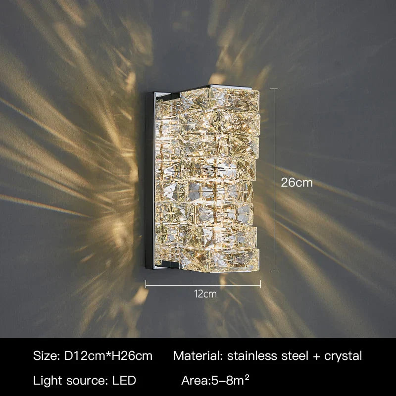 Crystal Wall Sconce: High-Quality LED Wall Lamp for Bedroom, Living Room Decor