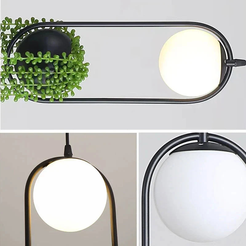 Nordic Plant Pendant Lights for Dining Room Home Decor - LED Hanging Flower Lamp