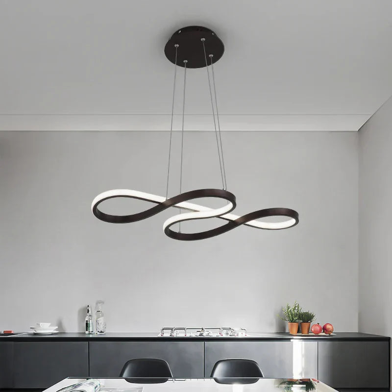 Nordic Minimalist LED Chandelier: Modern Aluminum Copper Pendant Lamp for Home Decor