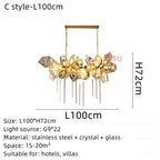 Stainless Steel Crystal Pendant Light Living Room Bedroom Stairs