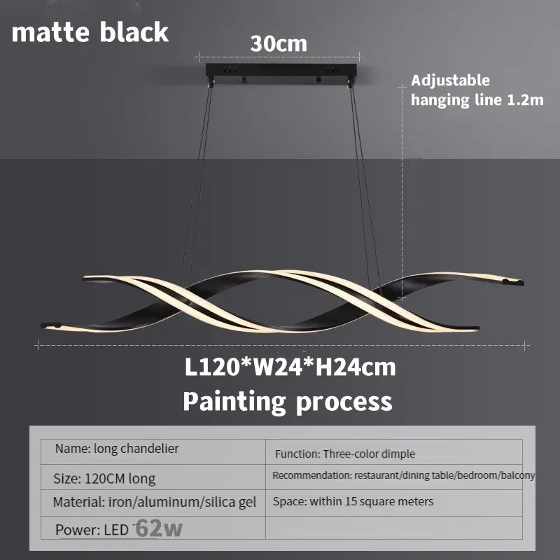 Modern Gold Dimmable LED Pendant Chandelier for Dining Room Kitchen Island