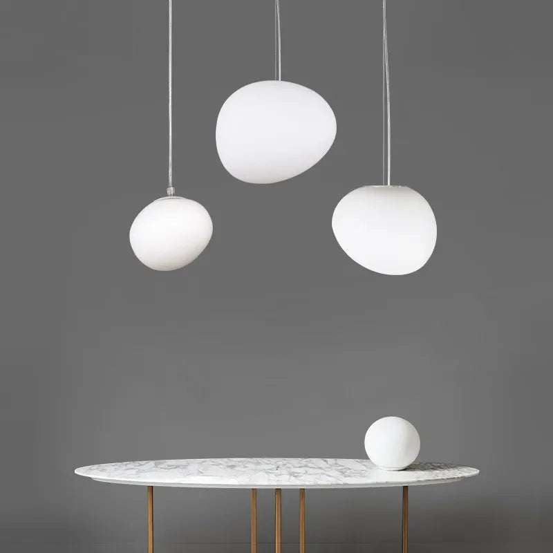 Gregg Glass Pendant Lights for Living Room, Bedside, Modern Round Ceiling Lamps