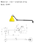Rotatable Long Arm Wall Lamp for Kitchen Dining Office Bedside Lighting