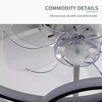 LED Ceiling Fan with Remote Control, Modern Silent Lighting Fixture for Bedroom and Dining Room