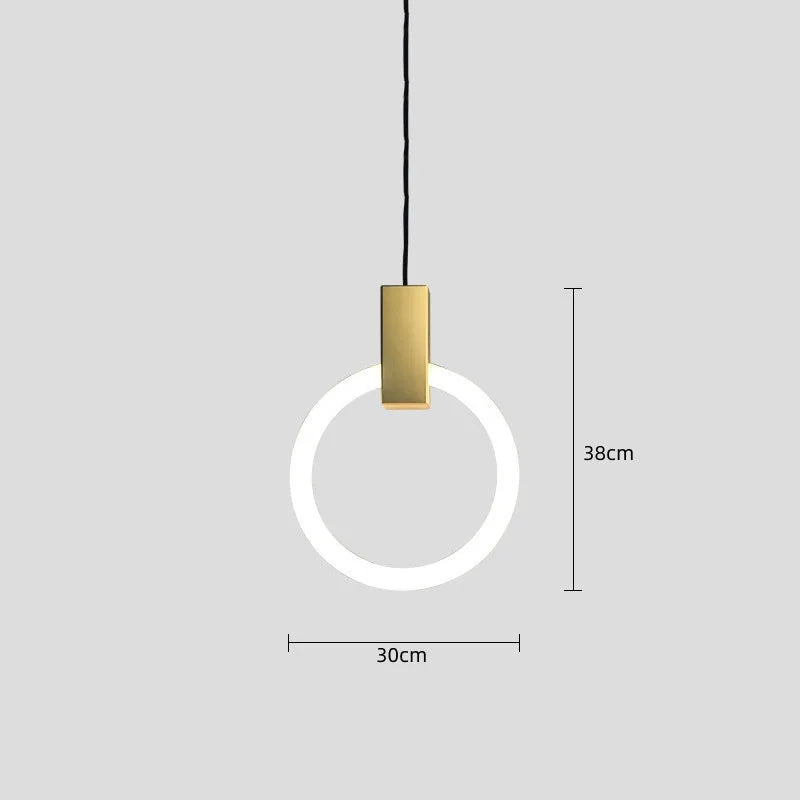 Modern Nordic Bedroom Circle Ring Chandelier LED Pendant Lighting