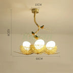 Bird's Nest Glass LED Ceiling Lamp for Modern Nordic Living Room Decor