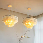 Gold Chrome Metal Shell Chandelier for Restaurant Living Room Hotel Hall