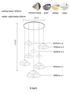 Glass LED Chandelier Lighting for Modern Stairs, Dining Room, and Home Bar