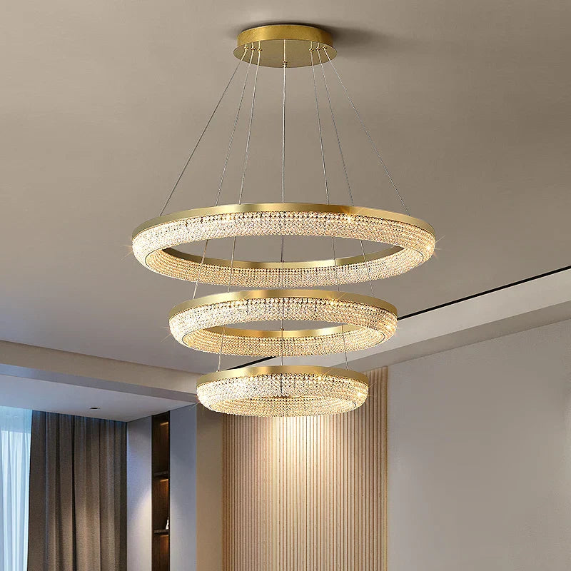 Nordic Crystal LED Ceiling Chandelier for Dining Room Kitchen Living Room