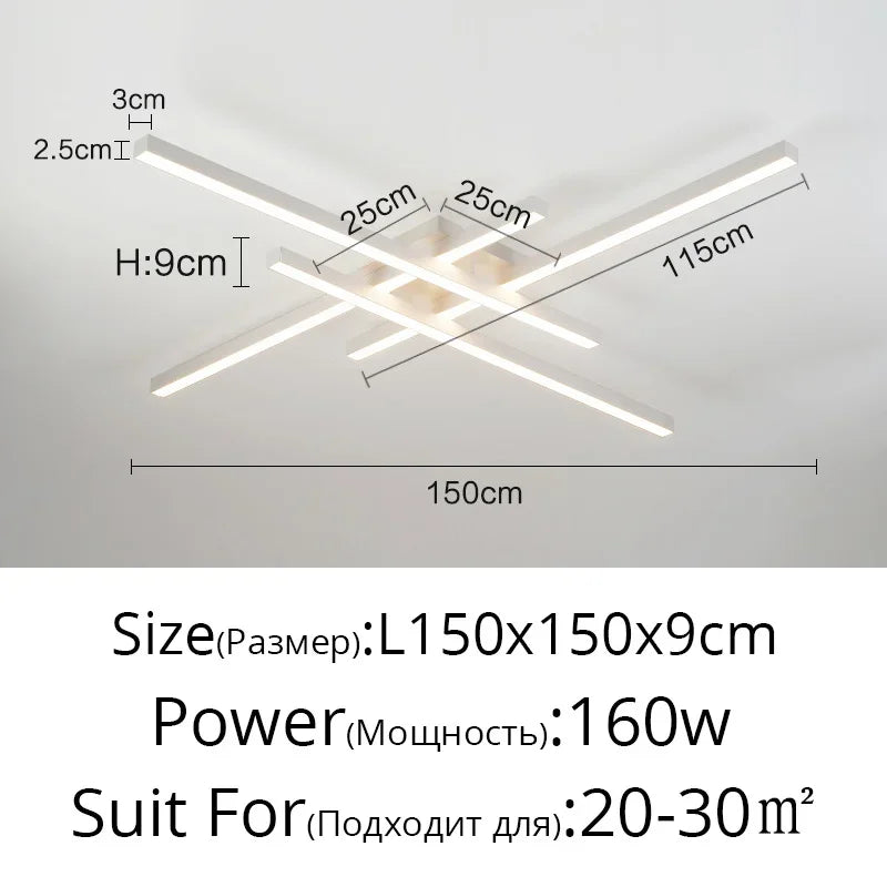 Modern Minimalist LED Ceiling Strip Lights for Living Room, Kitchen, Bedroom