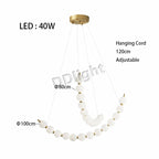 Modern LED Copper Ceiling Chandelier White Ball Pendant Light Fixtures