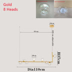 Double Glass Lampshade Chandelier with LED Suspension – Stylish Ceiling Fixture for Dining Room