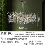 Golden Crystal Tree Chandelier, Luxury Matte Aluminum Art Ceiling Light for Living Room