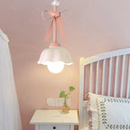 Pink Bowknot LED Pendant Lamp for Romantic Princess Room, Bedroom Lighting