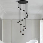 Metal Globe Lens Chandelier for Living Room Kitchen Bedroom Staircase