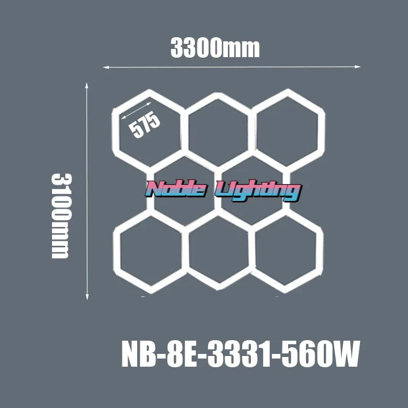 Hexagonal Ceiling & Wall LED Panel Lights for Salon Car Beauty Shop