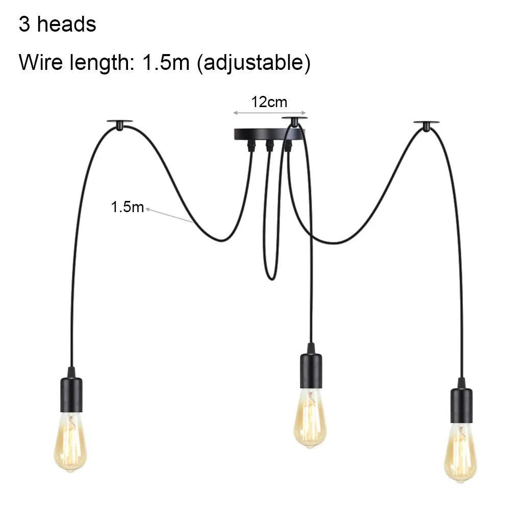 Spider Pendant Lights: Vintage Industrial Hanging Chandelier for Bar, Cafe Decor