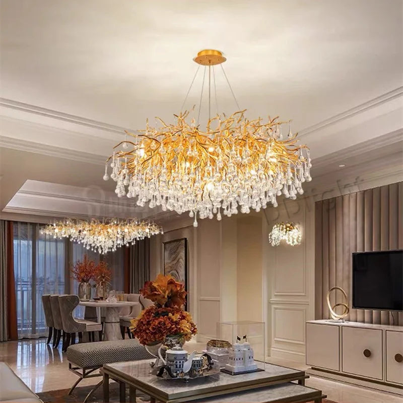 Luxury Crystal Ceiling Chandelier for Modern Living, Dining, Bedroom, and Hotel Hall Decor