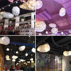 Cloud Chandelier: Cotton Lampshade Hanging Light for Bedroom & Living Room