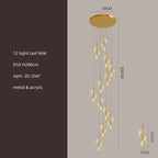 Modern Gold Acrylic Spiral Stairs Led Chandelier Pendant Light