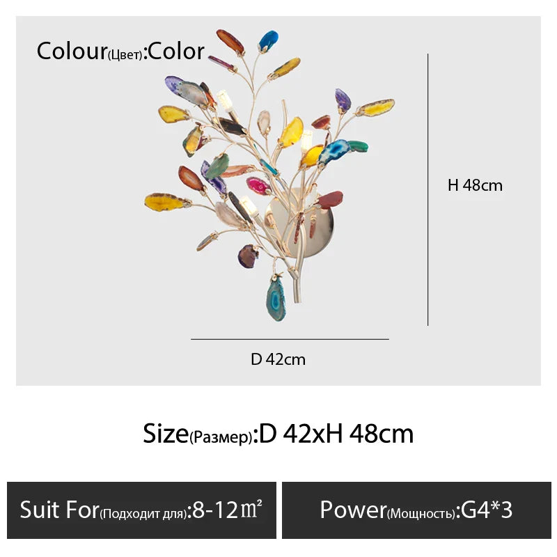 Agate Branch Chandelier - Nordic Glass LED Globe for Bedroom, Kitchen, Dining Room