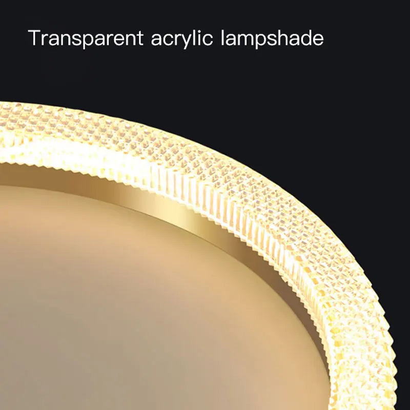 Modern Luxury Gold Ceiling Lamp: Circular Ring LED Light for Bedroom, Dining, Kitchen