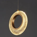 Crystal Ring LED Chandelier: Modern Gold Kitchen Lighting for Staircase, Simple Indoor Hanging Lamp