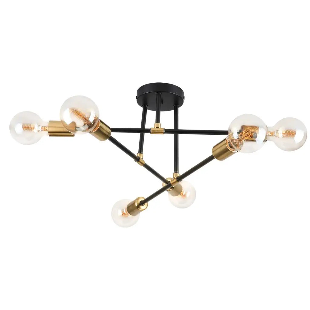 Vintage Wrought Iron Chandelier for Living Room - Industrial Loft Ceiling Lighting