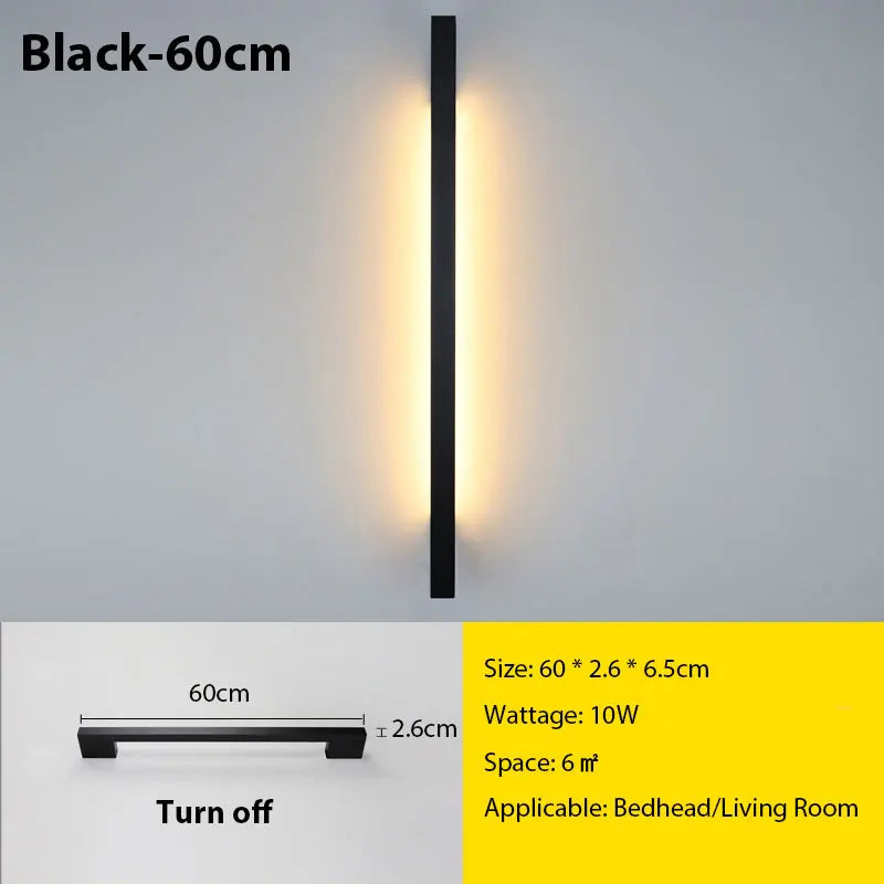 LED Long Wall Lamp for Modern Minimalist Interior Lighting