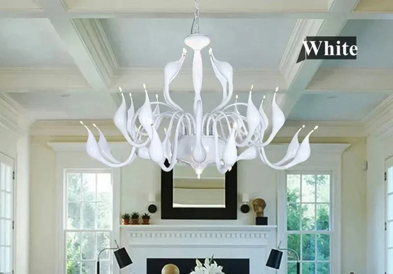 Swan Pendant Chandelier: Elegant European Style for Living Room, Bedroom, Restaurant