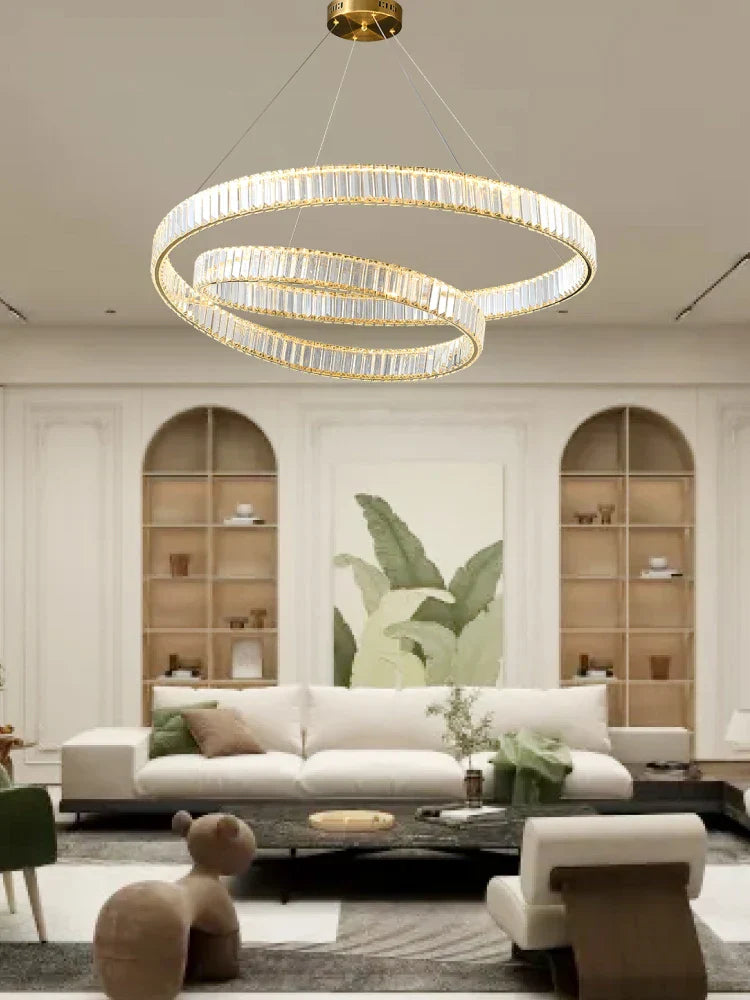 Crystal LED Pendant Light Chandelier for Bedroom Living Room - Adjustable Ceiling Lamp