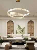 Crystal LED Pendant Light Chandelier for Bedroom Living Room - Adjustable Ceiling Lamp