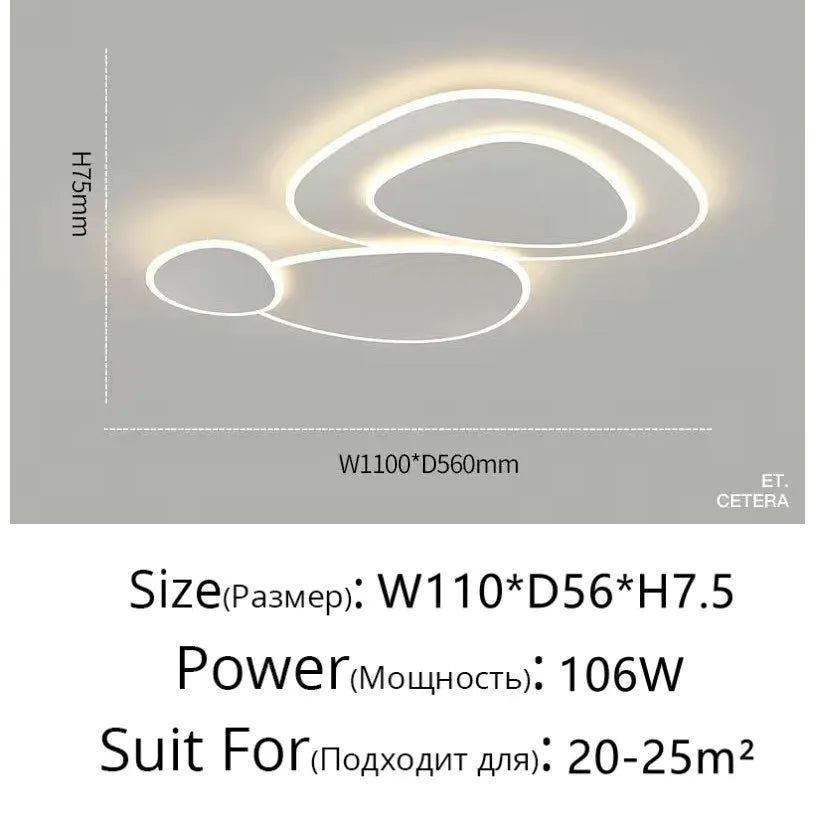 Modern Dimmable LED Ceiling Chandelier for Home Living Bedroom Study Room