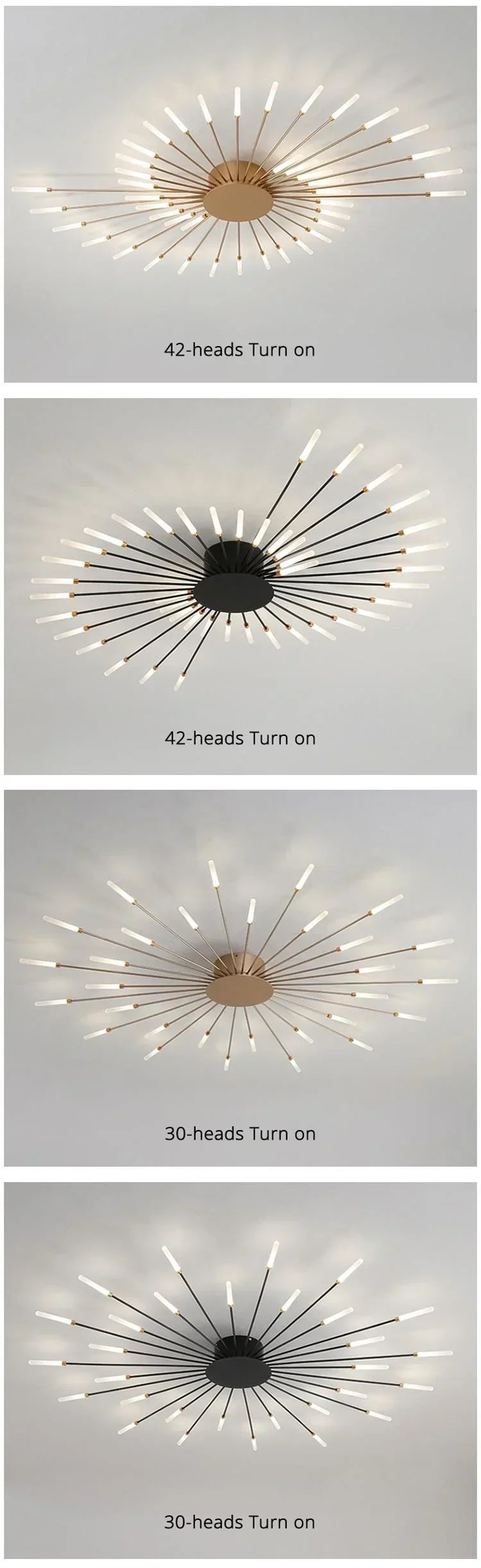 Nordic Gold LED Chandelier Ceiling Lights for Home Lighting