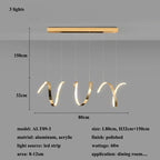 Gold Irregular LED Pendant Lights for Modern Living & Dining Room Lighting