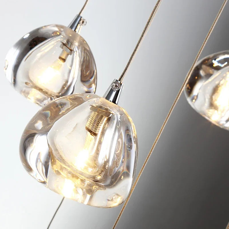 Crystal Ball Chandelier: Modern LED Stair Chandelier for Living Room and Kitchen