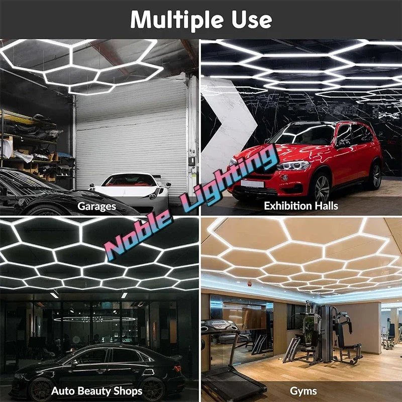 Honeycomb Hexagon LED Ceiling Light for Hair Salon & Auto Detailing