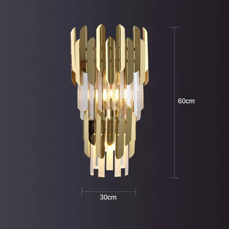 Gold Crystal LED Wall Lamp for Elegant Home Lighting