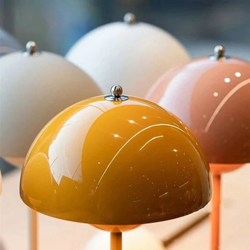 Iron Mushroom Shape Macaron Table Lamp - Modern Minimalist LED Home Decoration