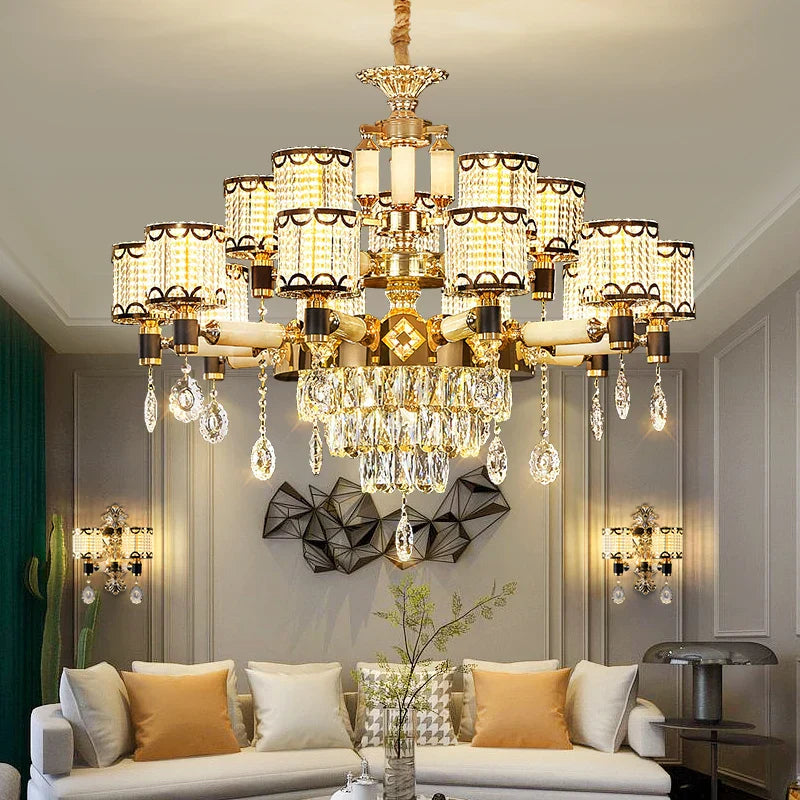 Luxury Crystal Chandelier Dining Living Room Bedroom Pendant Lamp