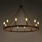 Modern Retro Round LED Pendant Lights - Black Ceiling Chandelier for Living Room and Restaurant