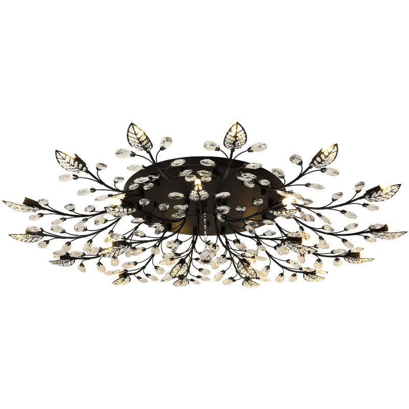 Crystal Ceiling Chandelier LED Fixture Lights for Living Room Bedroom by Samsarah Lighting