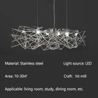 Modern LED Silver Chandelier for Dining Room & Restaurant
