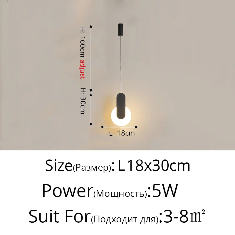 Modern LED Pendant Lights for Living Room Bedroom Bar Decor Lighting