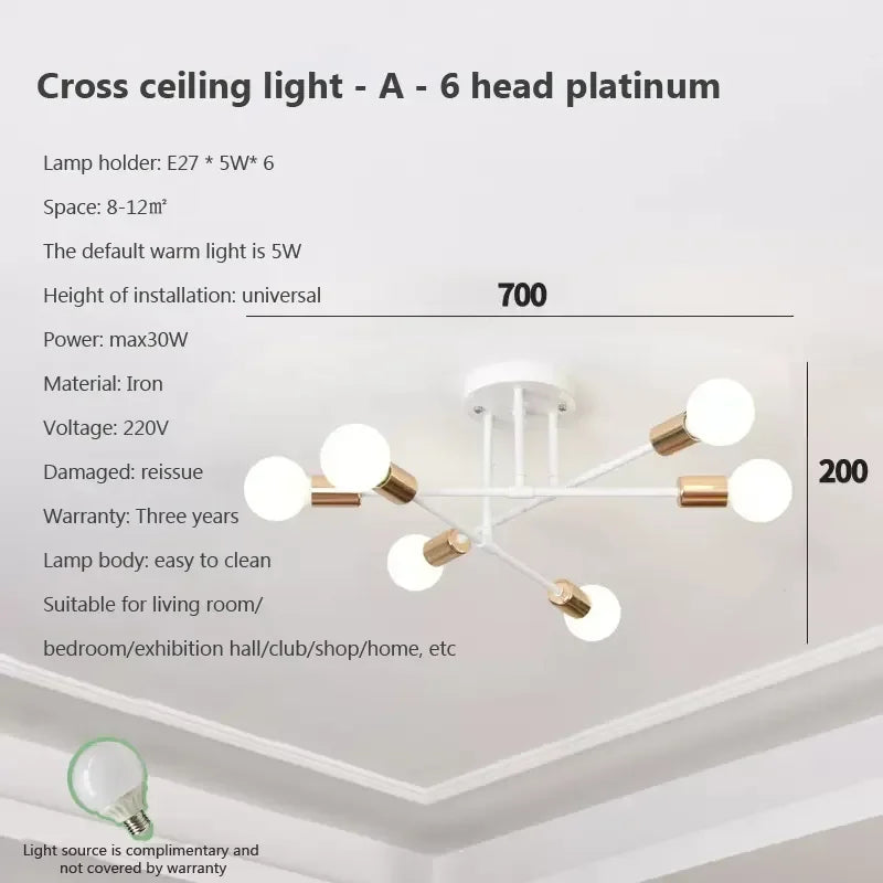 LED Ceiling Chandelier: Modern Light Fixture for Living Room, Bedroom, Hall - Indoor Home Decor