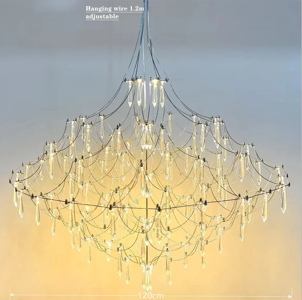 Firefly Crystal Chandelier Modern Suspension Design for Living/Dining/Bedroom