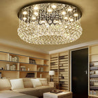 Luxury LED Round Crystal Chandelier Ceiling Light for Home Decor Living Dining Bedroom