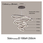 Sophisticated Duplex Living Room Chandelier & LED Circles Lighting Fixtures