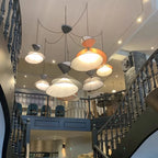 Modern Minimal Fabric LED Pendant Speaker Lights Bar Dining Room Hanging Lamp