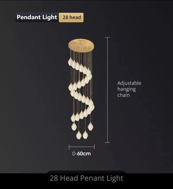 Ceramic Petal Hanging Chandelier - Elegant Décor for Hotel, Restaurant, and Home